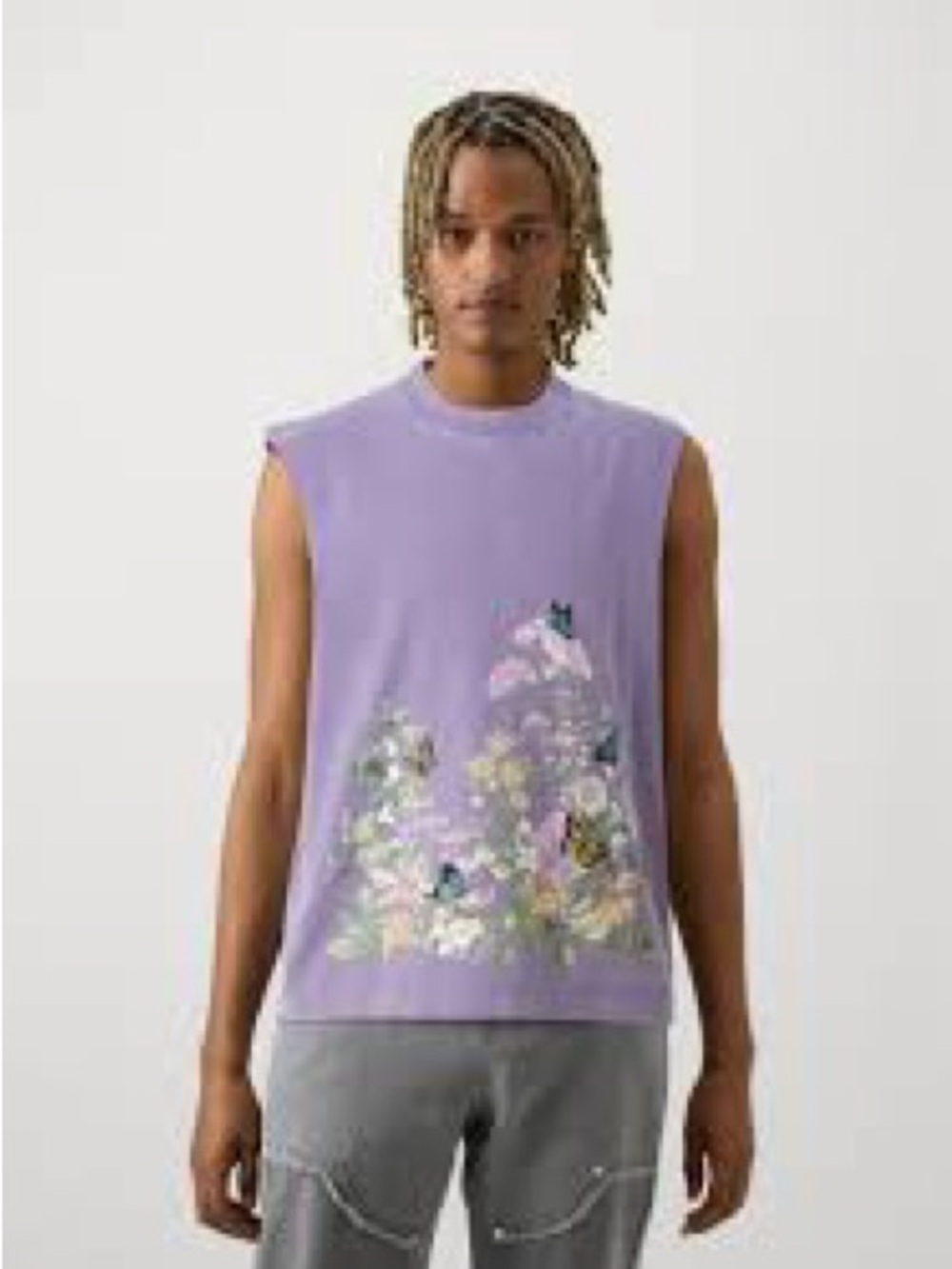 Abercrombie & Fitch Trevor Project Pride Floral Tank Top Purple Medium